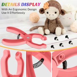 Safety Eyes Tool - Safety Eye Crochet Tool with 50pcs Black Crochet Eyes, Auxiliary 5-30mm Safety Eye Snapper Tools for Crocheting/Amigurumi & Stuffed Animals