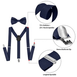 Tirantes de los hombres, Set De Tirantes Sujetadores Y Moño Unisex, Set o Kit de Moño y Tirantes para Hombre, Tirantes de Clip Resistentes en Y Ajustables para Informal y Formal