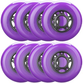 WHEELCOME 8-Pack Inline Skate Wheels Outdoor Indoor Roller Blade Wheels 85a Roller Hockey Wheels 64mm 70mm 72mm 76mm 80mm Inline Wheels Replacement for RipStik, Luggage, Scooter, etc (Purple, 72mm)