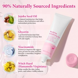 Purifying Exfoliating Gel,Natural Face Facial Exfoliator Cleanser,Gentle Exfoliating Gel for Face & Body,Deep Cleansing & Moisturizing Skin, For All Skin Types -1.76 Fl Oz