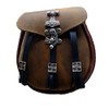 Kilt Bag Leather Sporran Decorative Studs Thors-Hammer Leather Colour Light