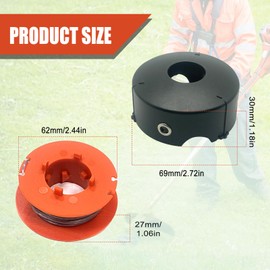 F016800175 Bosch Trimmer Replacement Spool for Bosch ART 23 26 30 Combitrim Easytrim Strimmer, 1.6mm 26ft Grass Trimmer Replacement Spool with F016L71088 Cover (2 Spools + 1 Cover)