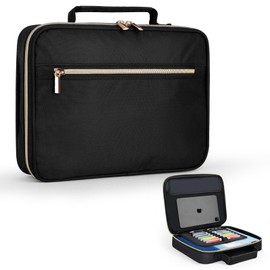 HAWGON Bible Cover for Women - Bible Case for Men,Multi-Functional Carrying Organizer,Large Book Case,Bible Study Supplies with Detachable Pen Slots for Church, Office, Travel(Black)