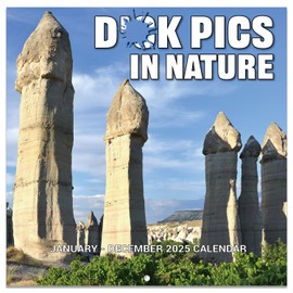 Gag Gifts - Funny 2025 Wall Calendar, 2025 Calendar with Thick Paper, Jan. 2025 - Dec. 2025, 24" x 12" (Open), Best for White Elephant Gag Gifts - Nature's Di*ks