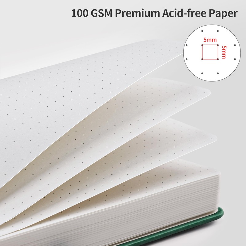 RETTACY Bullet Dotted Journal Notebook, 300 Pages, A5 Medium Size