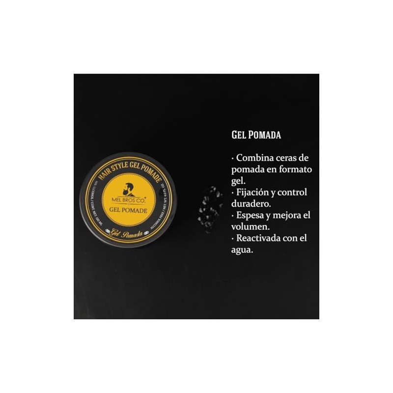 MEL BROS CO. - Gel Pomade 4oz/120ml - Estilizado de