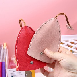 Elegant PU Leather Key Organizer Pouch - Pull Strap Key Holder Bag - Compact Storage for House and Car Keys - Durable Ring Design for Easy Accessibility