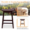 Capacmkseh Solid Wood Saddle-Seat Kitchen Counter Barstools Set of 2,