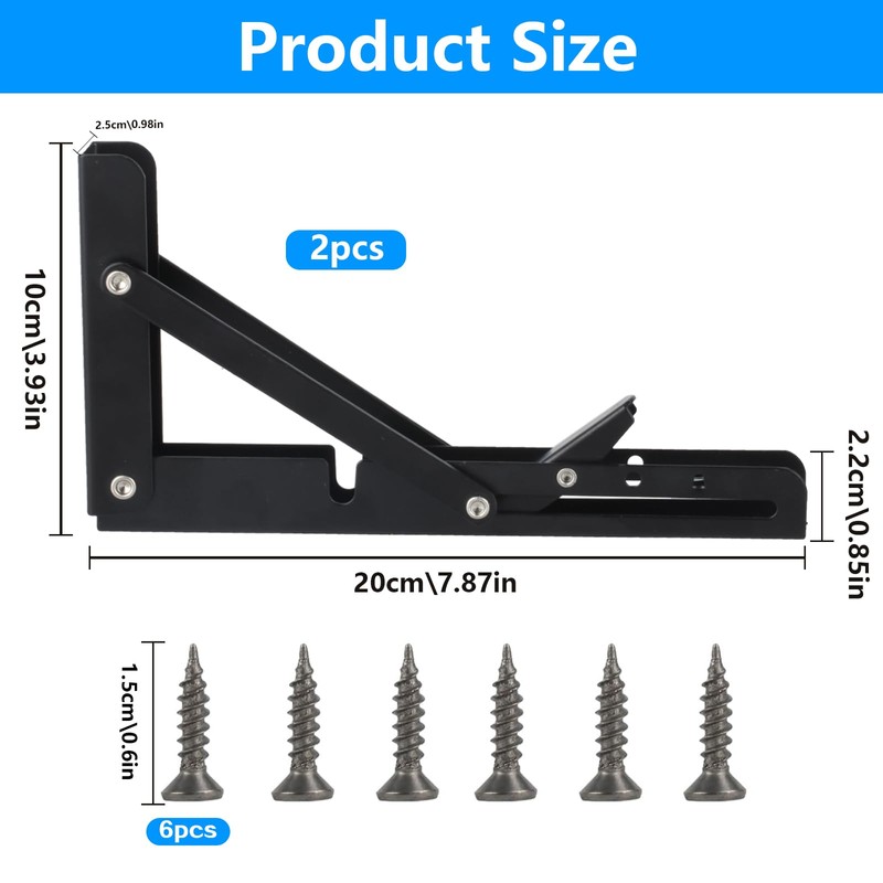 Pack of 2 Folding Console Heavy Duty Hinges Foldable 200
