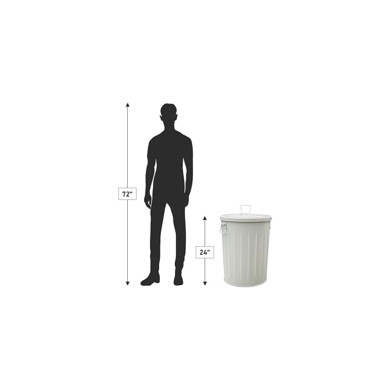 MARKSON 20 Gallon Trash Can, Steel Trash Can with Lid,