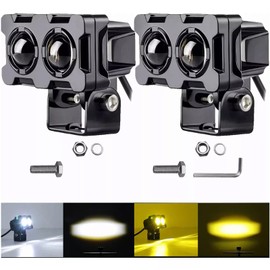 120W Luces de Conducción de Motocicleta,6000K 6000lm Luces Antiniebla Moto con Dos Colores,Conducción Para Motocicleta IP68 impermeable al Exterior para Moto SUV UTV Bicicleta Eléctrica