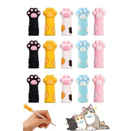 Pencil Cap, Cat Leg Extension, Openable Holder, 5 Colors, Collision Prevention, Cute, Injury Reduction, Safety Measures, Anti-Static, Student Supplies Pencils, Shockproof, Assistance, Set of 15