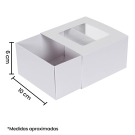 Caja Carton Blanco Fantasias Miguel Embalaje Regalo Ventana 10x6cm Mylin 1pz