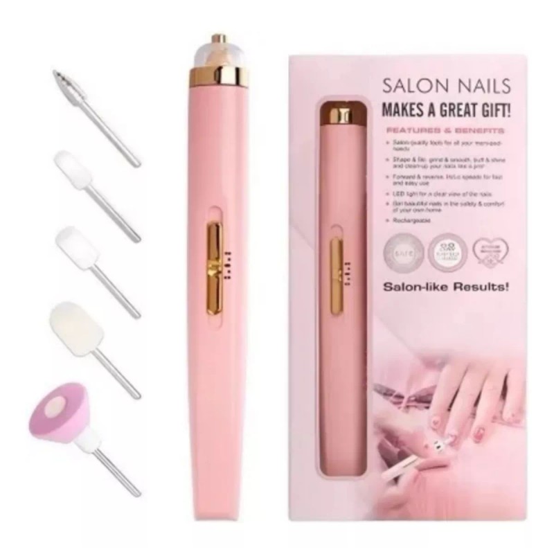 Nail Decorator Limador De Uñas Eléctricos Con 5 Puntas Manicura