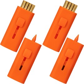 PAGOW 4 Pack Pocket Retractable Golf Club Cleaner Brush, Double Sided Golf Club Brush Groove Cleaner, Portable Golf Club Cleaning Wire Brush Tool, Must Have Golf Bag Accessories Golf Gifts (Orange)