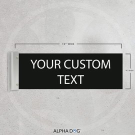 ALPHA DOG ADA SIGNS - Custom Hallway Sign for Business, 4x12 Inch, Double Sided, Custom Projecting Sign, Corridor Sign, Custom Room Sign, Made in the USA, Black