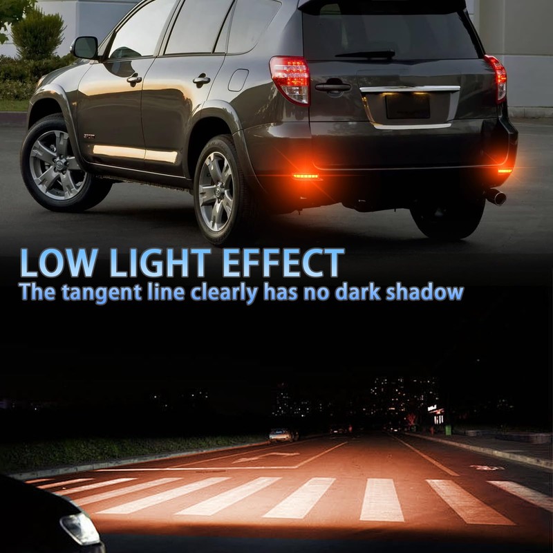 PGTOPONE Full LED Rear Bumper Reflectors Fog Brake Tail Light