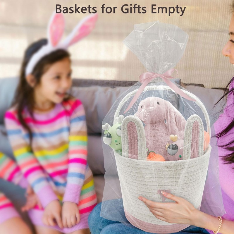 2 Pack Large Woven Easter Baskets for Kids - Boy
