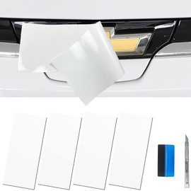 LZLRUN Gloss White Bowtie Logo Wrap Kit Cut-Your-Own Emblem Overlay DIY Decals for Chevy Include Installation Tool Set 4PCS