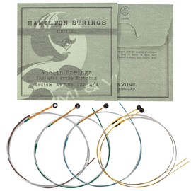 MI&VI Hamilton Violin Strings — 1/10 Scale Full Set (G-D-A-E) with Extra E-String | Germany Steel | Ball-End | Medium Gauge Tension - By MIVI Music