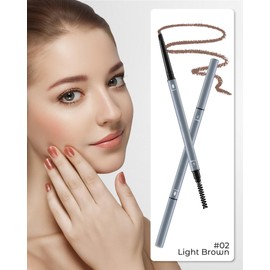 Berinist Waterproof Micro Eyebrow Pencils for Women - 6-Piece Light Brown Eye Brow Pencil with 3D Tip for Natural Hair-Like Strokes, Smudge-Proof Brows, Dual-Ended with Brows Razor Kit