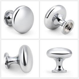 NIZADO 15 Pack Polished Chrome Kitchen Cabinet Knobs, 1-3/16 Inch(29.5mm) Drawer Knobs Dresser Knobs,Solid Drawer Pulls Kitchen Cabinet Pulls for Dresser Drawers