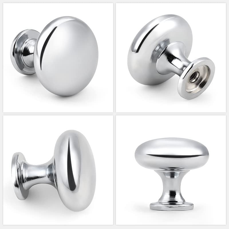 NIZADO 15 Pack Polished Chrome Kitchen Cabinet Knobs, 1-3/16 Inch(29.5mm)