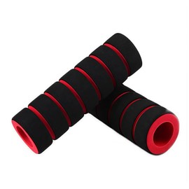 1 Pair Red Non-Slip Foam Handlebar Grips for Bicycle and Motorcycle – Soft, Durable Sponge Grip Covers for Cycling, Road Racing, Brake Lever Protection – Comfortable Handlebar Tapes, Grips