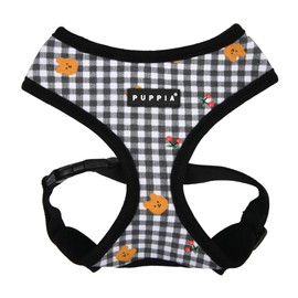 Puppia Spring and Summer Fashion Over-The-Head Dog Harness, Black_Baba, Medium