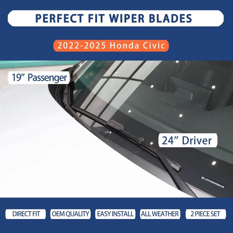 CLEARGO Windshield Wiper Blades for 2022 2023 2024 2025 Honda
