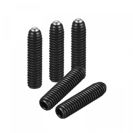 sourcing map Ball Point Set Screws, 5pcs M4 x 16mm High Carbon Steel Metric Spring Hex Socket Grub Screw