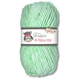 Frida's Wollhaus Frida's 100 g #Ninth Fine Chenille Yarn Knitting Crochet Wool Amigurumi Velvety Soft 29 Colours (845 | Mint)