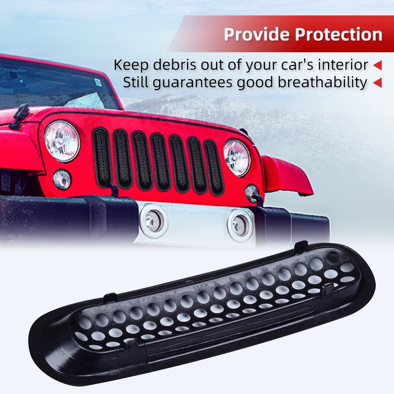 AggAuto Grille Inserts Compatible With Jeep Wrangler JK JKU 2007