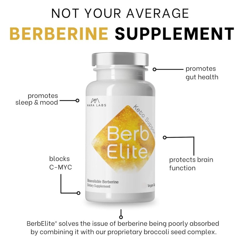 Mara Labs BerbElite | 350mg Berberine HCL & Broccoli Seed