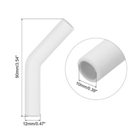 uxcell 12Pcs Silicone Straw Tips, Silicone Straw Elbows Tip, Soft Reusable Metal Straw Covers Fit for 10mm/0.39" OD Stainless Steel Straws, White