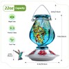 BOLITE Hummingbird Feeders for Outdoors Hanging, Hand Blown Glass, 22