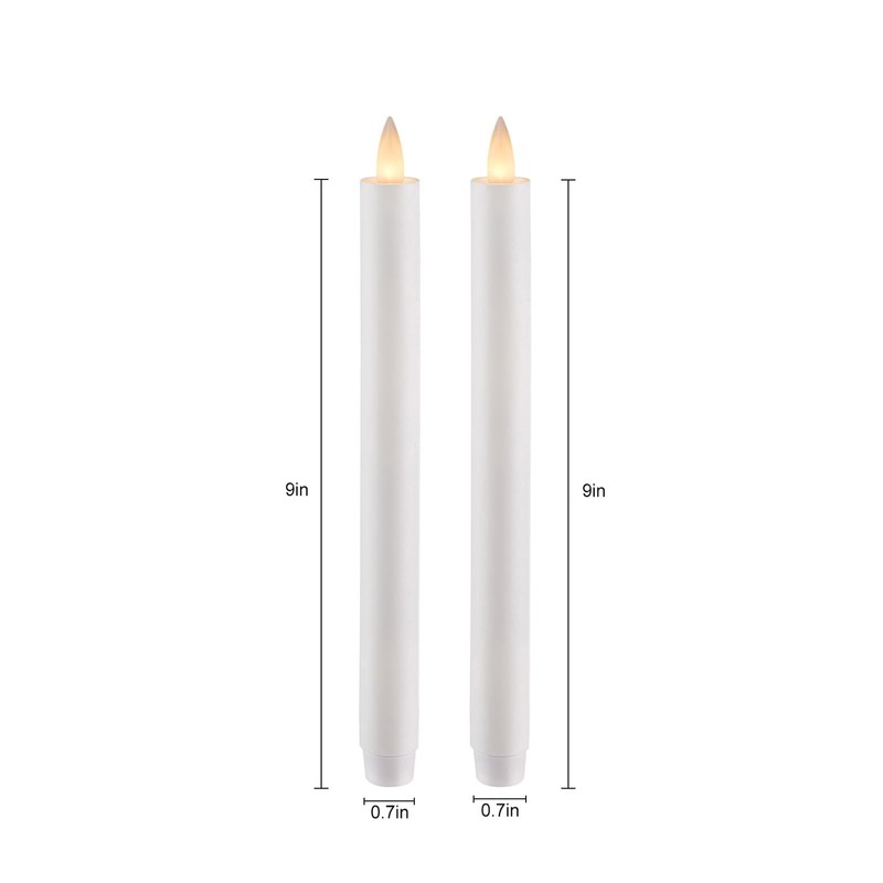 CozierGlow Flameless Taper Candles Flickering with Remote and Timer, 3D