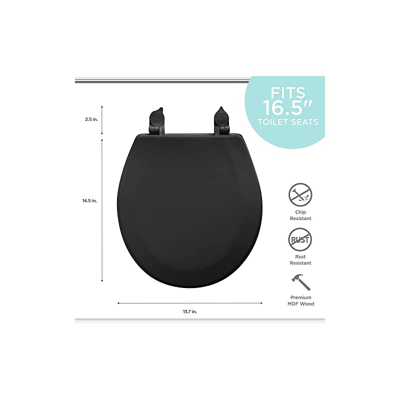 J&V Textiles Round Wooden Toilet Seat With Beveled Edge (Burgundy)