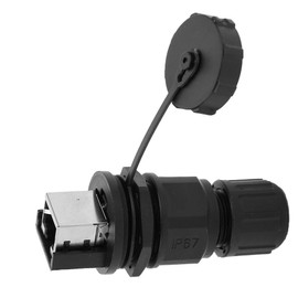 Waterproof RJ45 Ethernet Connector, IP67 Coupler for Category 5, 6 Cable, Quick Connector for LED Display, Monitoring Systems with V-0 Fireproof Shell