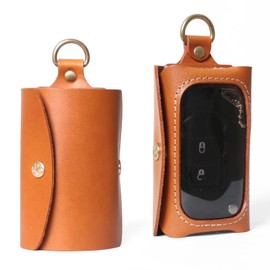 HUKURO Smart Key Case, M -with, Men's, Women's, Genuine Leather, Smart Key, Cover, Key Holder, Car, Key Case, Tochigi Leather, Owl, brown (light brown)