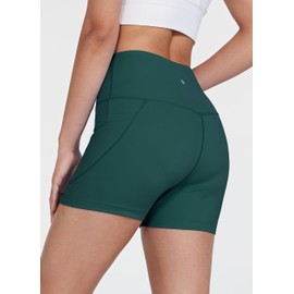 Willit 3" Women's Swim Shorts with Liner Pockets High Waisted Bathing Shorts Bottoms Tummy Control UPF 50+ Teal L