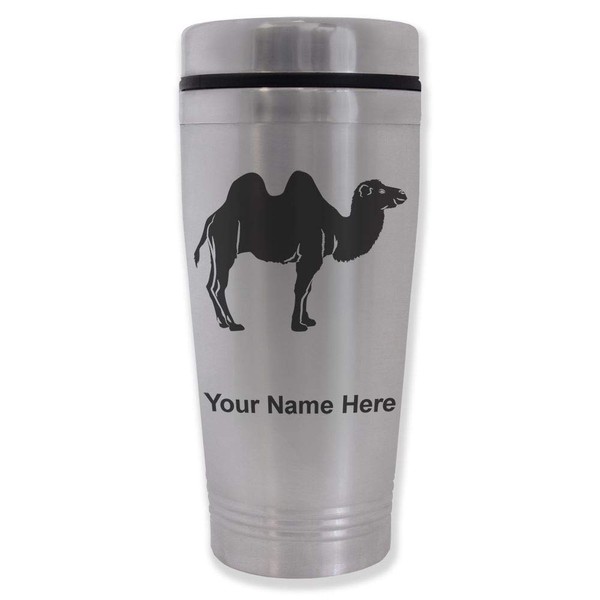 LaserGram 16oz Commuter Mug, Camel, Personalized Engraving Included