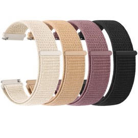 Amzpas Nylon Watch Strap 22 mm 20 mm Strap with Quick Release, Velcro Fastener and Quick Adjustment Braided Watch Straps, Universal Replacement Strap for Smartwatch Traditional Watch