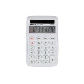 MAUL Eco MJ 455 Calculator, Solar with 8 Digits Display, Sustainable Calculator Made of Recycled Plastic, Standard Functions, Blue Angel/uz116, White