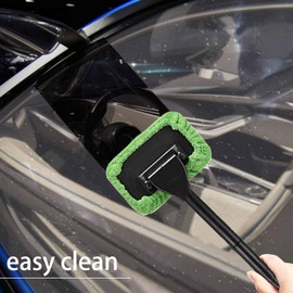 XINXIYAN Windshield Cleaner Tool Car Window Cleaner Inside Interior Windshield Cleaning Tool(Green-Rectangle)