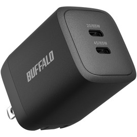 BSACPD6505C2BK Buffalo Charger Type-C 65W USB PD Power Delivery 3.0 PPS Fast Charging GaN Gallium Nitrogen Foldable Outlet Plug PSE Compliant