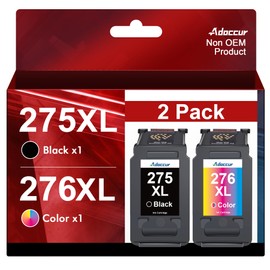 Adoccur 275XL 276XL Replacement for Canon 275 and 276 Ink Cartridges for Cannon Ink 275 276 Works with PIXMA TR4720 TS3522 TR4700 TS3722 TS3500 TR4722 TS3720 TS3520 (2 Pack)