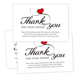 50 PCS Thank You for Your Order Cards - Customer Thank You Cards-Postcards Purchase Inserts to Support Small Business, Package Insert 4X6 Inches.