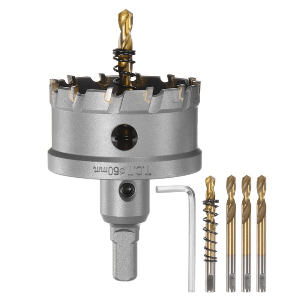 HARFINGTON Carbide Hole Saw Kit 60mm (2-3/8") Metal Hole Cutter