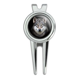 Grey Wolf Head Golf Divot Repair Tool and Ball Marker